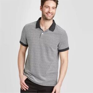 2/$20 Target GoodFellow Standard Fit Short Sleeve Polo Shirt  in Charcoal